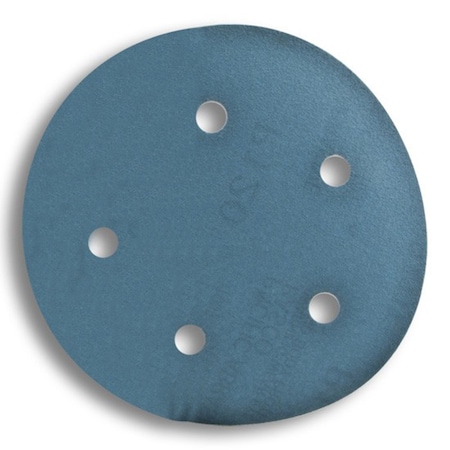 Pasco Hook-and-Loop Sanding Disc, 5 in. Dia, 5 Hole, 80 Grit P6.24-05080V5